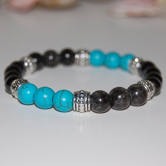 Gemstone Bracelet,Multicolor Stone Beads,Magnetic Beads - Picture 1 of 3